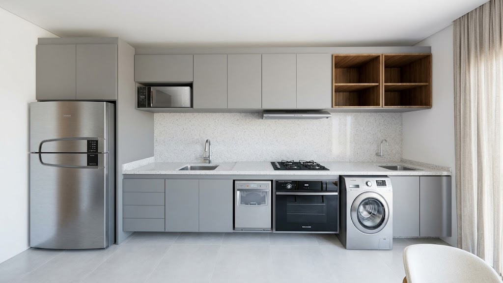 Cozinha completa — decorado do Residencial Yosemite