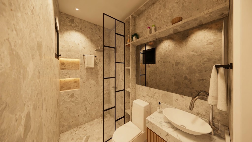 Banheiro com box — decorado do Residencial Yosemite