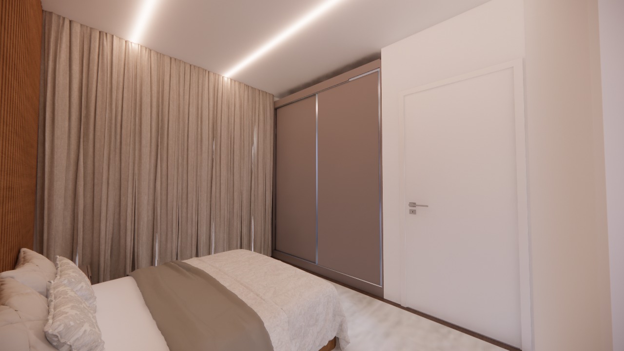 Dormitório de casal com armário planejado — decorado do Residencial Yosemite